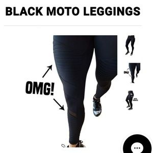 Black moto leggings